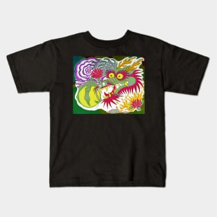 Neon Dragon With 4 Elements Variant 12 Kids T-Shirt